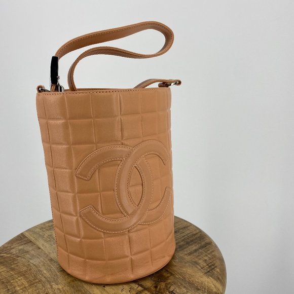 CHANEL Handbags - Chanel | Stunning Pink Square Quilt Bucket Bag